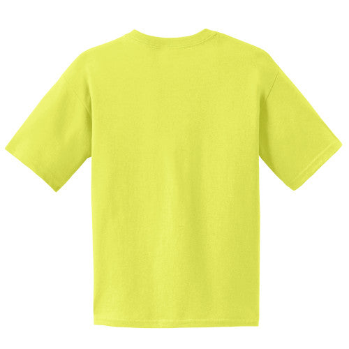 Youth Safety Yellow Sled Insanity T-Shirt with Blue Logo