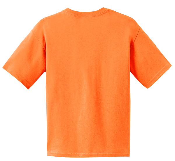 Youth Safety Orange Sled Insanity T-Shirt with Blue Logo