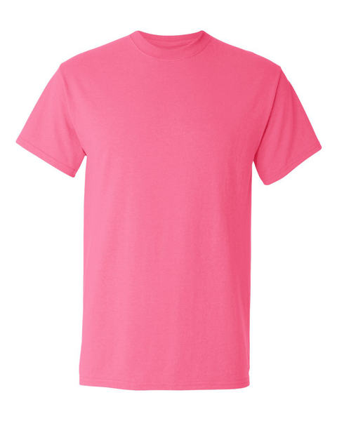Adult Safety Pink Sled Insanity T-Shirt with Blue Logo